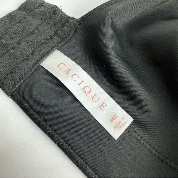 Cacique Lane Bryant lightly lined no wire Black Bra 46C adjustable straps - Picture 8 of 11